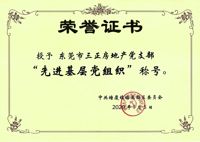 三正房地產黨支部被授予“先進基層黨組織”。.jpg 三正房地產黨支部被授予“先進基層黨組織”。.jpg